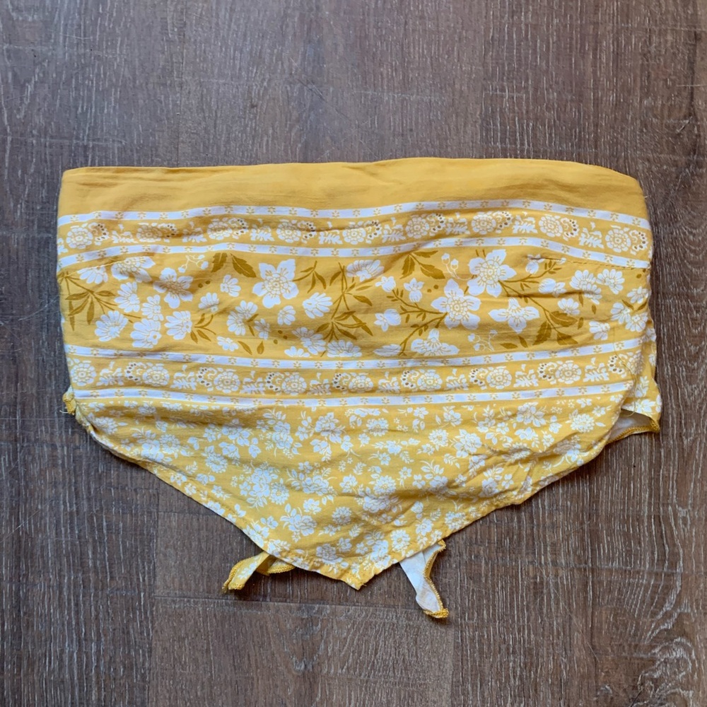 Yellow Bandana Crop Top